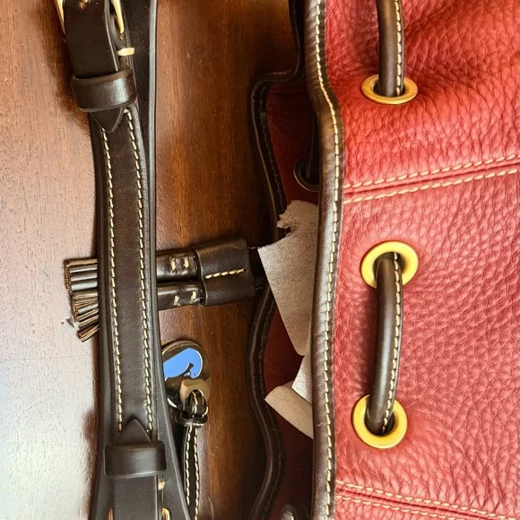 Dooney & Bourke Burgundy Leather Shoulder Bag - Picture 10 of 10